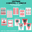 Vintage Carnival Circus Party Printables Collection - Aqua Red